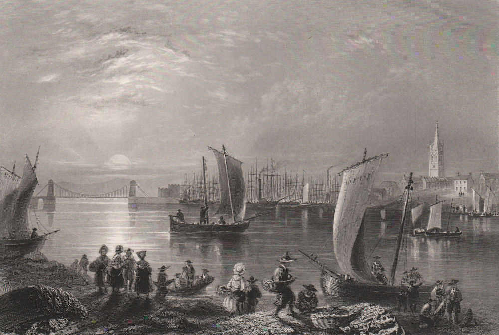 Montrose, Angus. Scotland. BARTLETT c1840 old antique vintage print picture